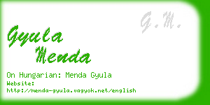 gyula menda business card